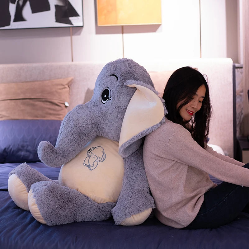 38-98cm Giant Plush Elephant Appease Doll Stuffed Big Happy Ears Animal Toys for Children Soft Bed Pillow Cushion Kids Baby Gift