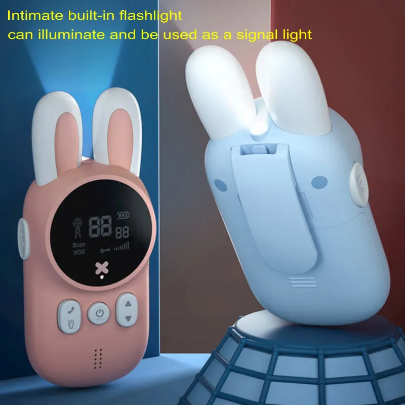 2PCS Children's Walkie Talkie Kids Mini Toys Handheld Transceiver 3KM Range UHF Radio Lanyard Interphone Talkie Walkie Baby Gift