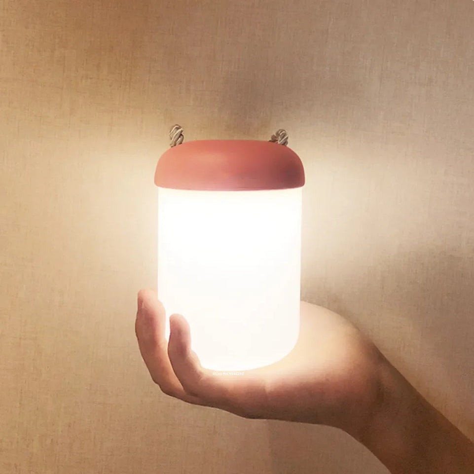 Portable LED Night Light Touch Dimmable Outdoor Lantern USB Rechargeable Bedroom Bedside Lamp for Children Baby Gift