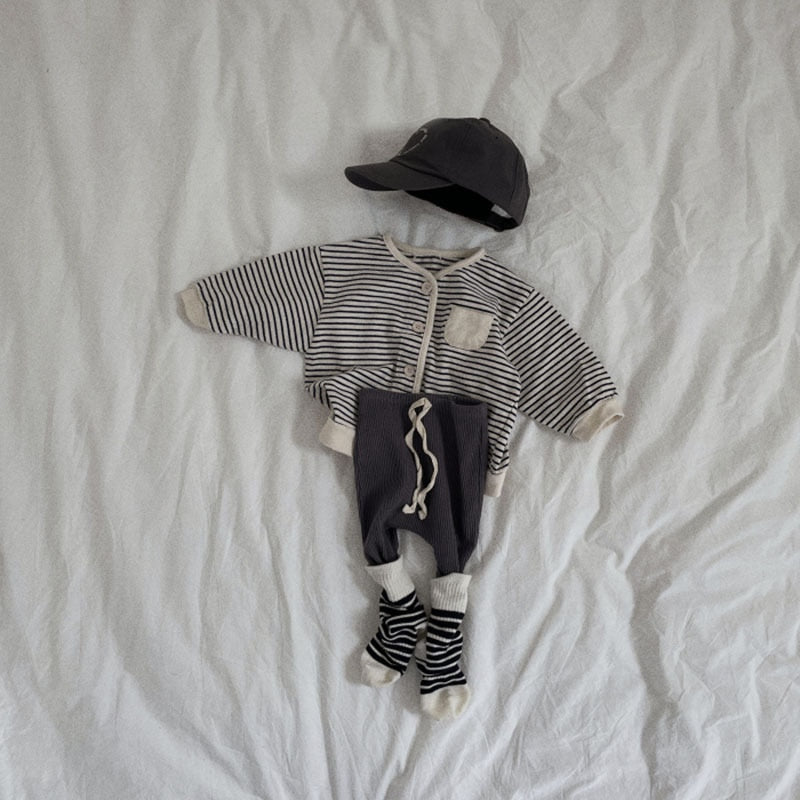 2023 New Baby Casual Striped Cardigan Cotton Children Long Sleeve Jacket For Boys Girls Coat Infant Spring Clothes