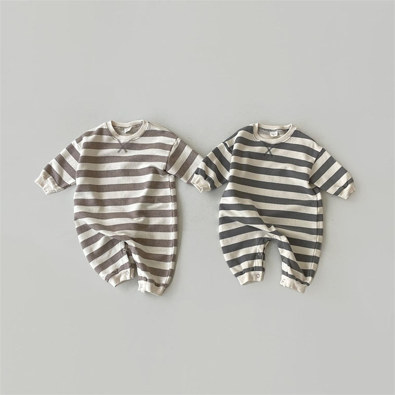 2023 New Baby Long Sleeve Striped Romper Cotton Newborn Casual Jumpsuit Cotton Comfortable Toddler Infant Boy Girl Clothes